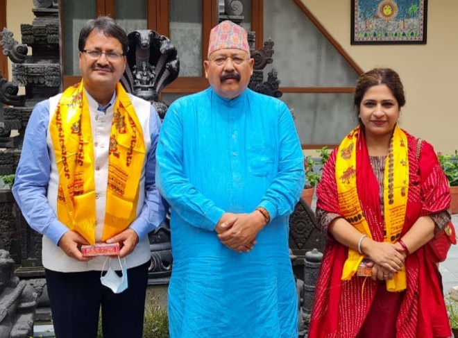 मित्र के विदेश मंत्री बनने पर महाराज ने प्रसन्नता व्यक्त करते हुए दी बधाई