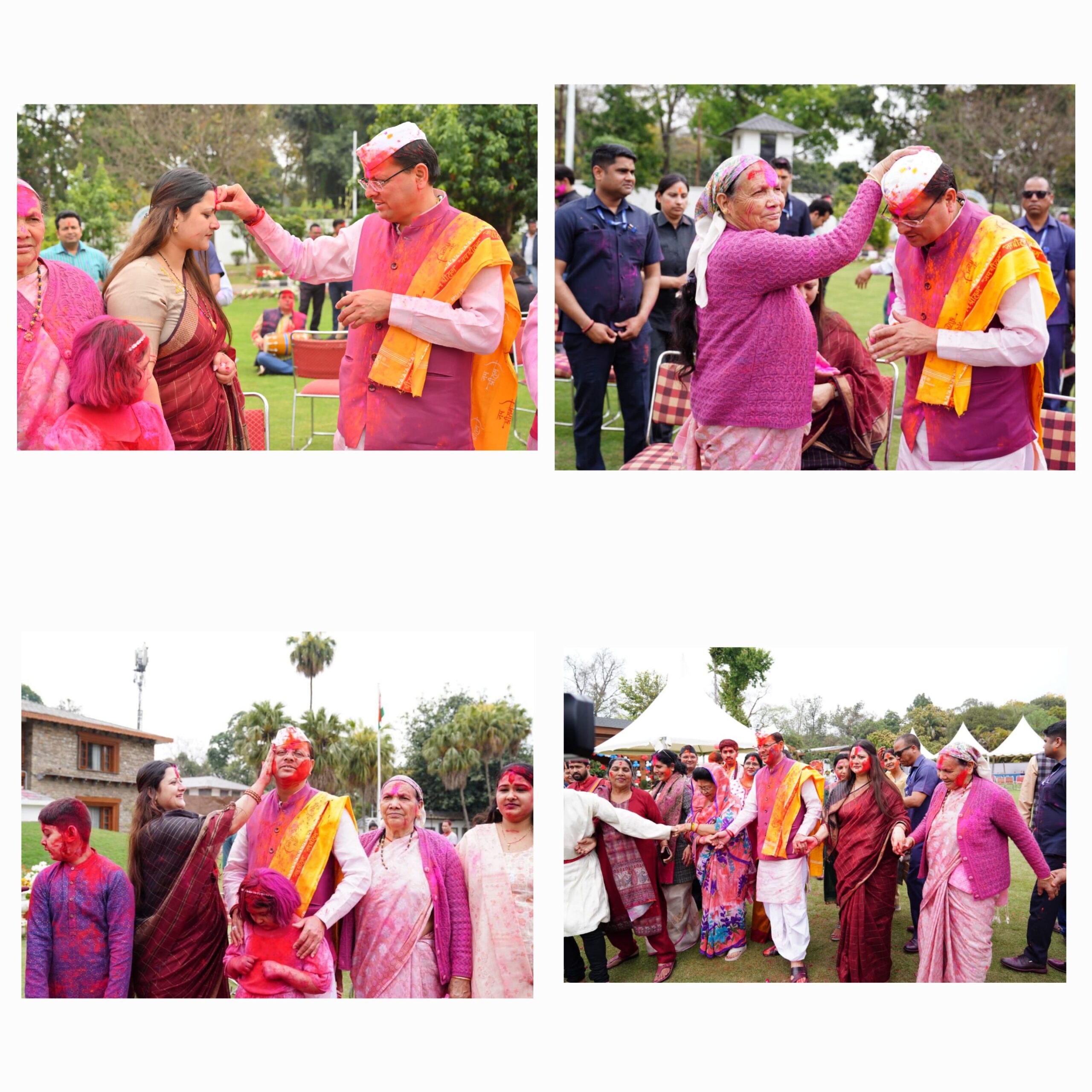 मुख्यमंत्री ने सभी को अबीर-ग़ुलाल लगाते हुए होली की दी शुभकामनायें