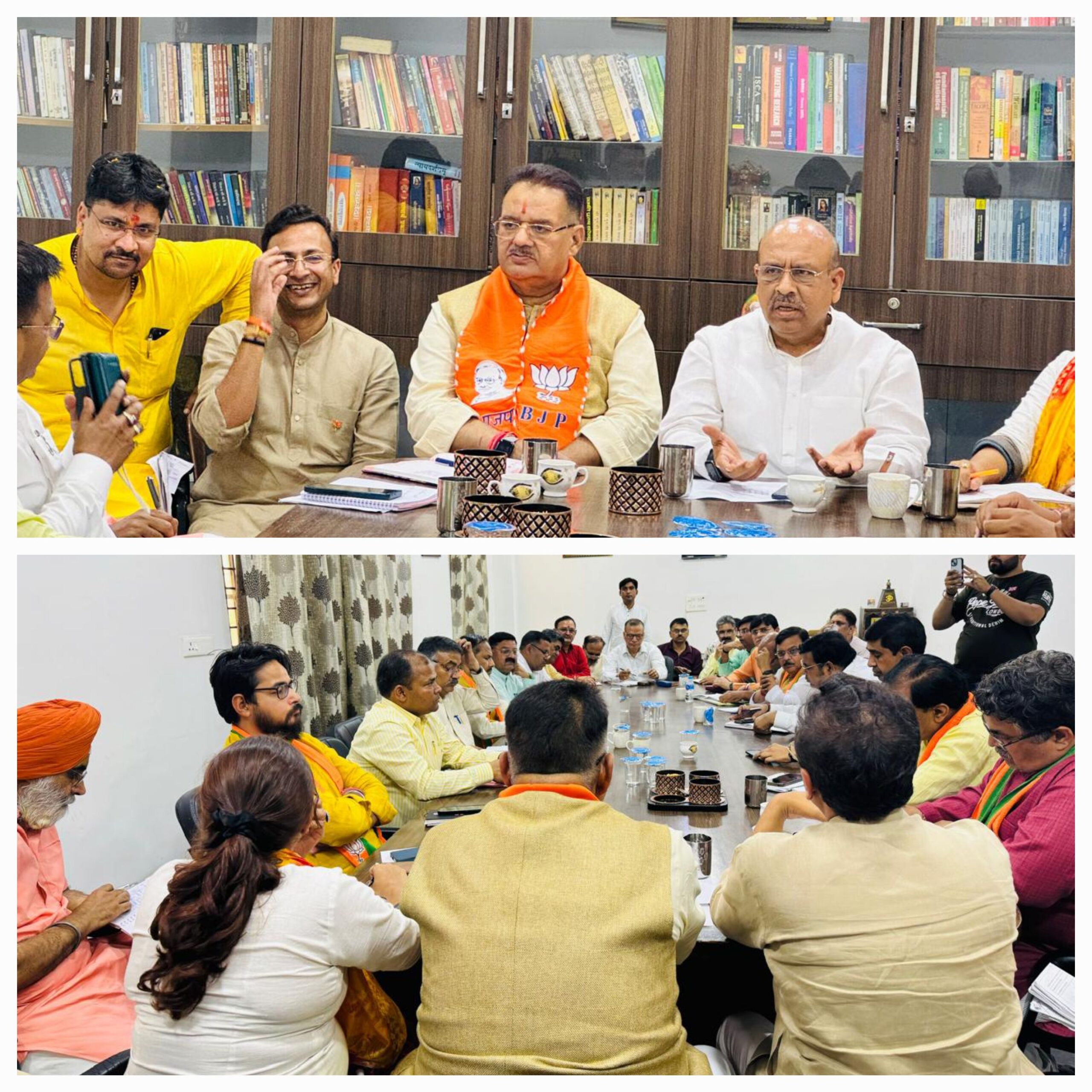 उत्तर पूर्वी दिल्ली लोकसभा के चुनाव कार्यालय में पार्टी पदाधिकारियों एवं कार्यकर्ताओं के साथ कैबिनेट मंत्री गणेश जोशी ने की बैठक